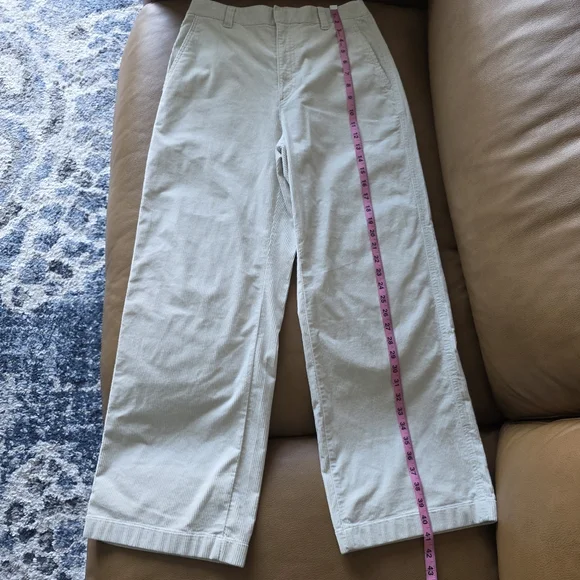 Uniqlo Corduroy Wide Leg Trousers, Medium, Off-White, Uniqlo Wide Leg Pants - Picture 9 of 11